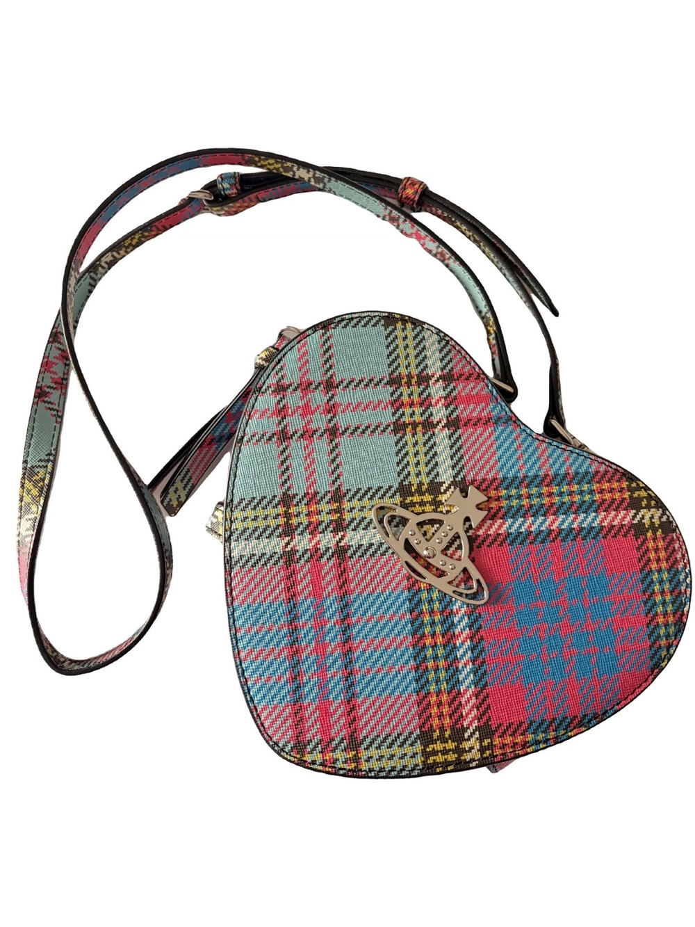 Vivienne Westwood Rare Print Tartan Heart Crossbody Bag